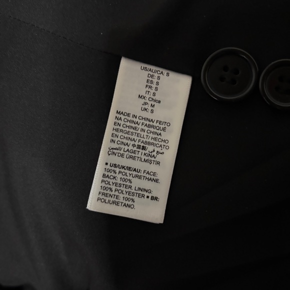 The Drop Faux Leather Loose Fit Blazer Jacket S Black - Picture 11 of 11